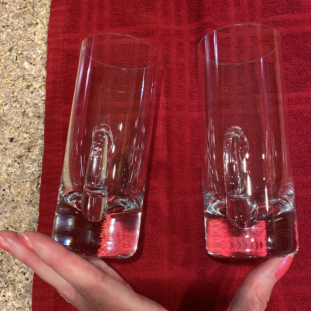 NWT 2 Krosno Poland Crystal Handled Glasses - Picture 4 of 17